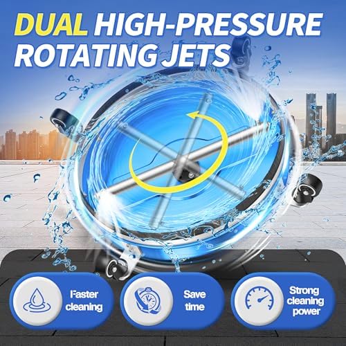 LidoDola 19'' Pressure Washer Surface Cleaner Blue, Power Washer Accessory - Image 2