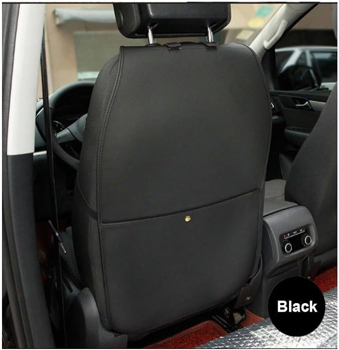 HCMAX 2 Pack Kick Mat Car Seat Back Protector Waterproof Easy to Clean Multifunctional Organizer Storage Bag Travel Accessory PU Leather Black - Image 5