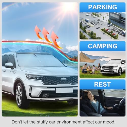 Custom Fit Windshield Sun Shade for Kia Sorento 2021-2026 - Image 6