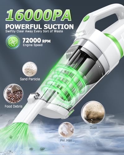 AHNR Handheld Vacuum Cleaner Cordless Rechargeable 16000PA for Car Home - Image 2