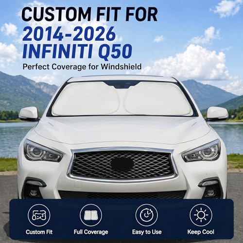 Custom Fit Windshield Sun Shade for Infiniti Q50 2014-2026 - Image 2