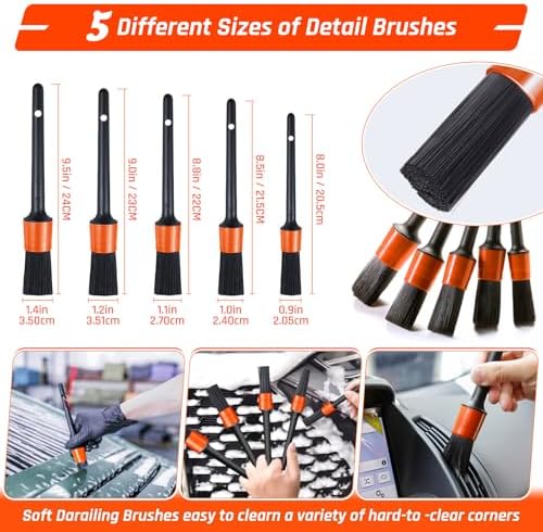 61 PCS Car Detailing Kit Interior Cleaner, Auto Detailing Kit, Car Vacuum Car Interior Detailing Kit, Car Wash Kit with Bucket Detailing Brush Set Car Accessories for Motorcycle, Cars, Bikes, Wheels - Image 3