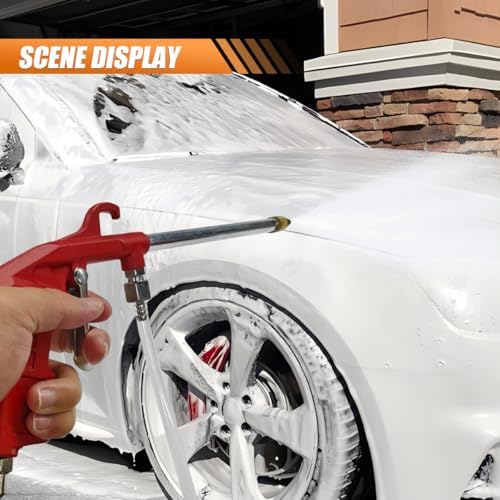 Car Air Engine Cleaning Spray Gun, High Pressure Air Nozzle Blow Gun with 4Ft Hose, Pneumatics Dust Cleaner Sprayer Tool, Siphon Vehicle Engine Bay Wash Spray Kit(Straight) - Image 5