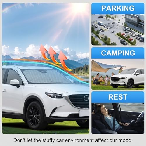 Windshield Sun Shade Sunshade for Mazda CX9 CX-9 2016-2026 - Image 6