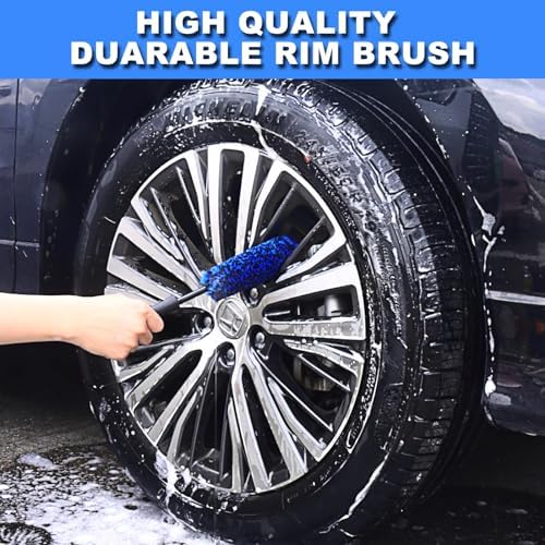 10Pcs Wheel Brush Kit for Cleaning Wheel and Tire, Wheel and Rim Brush, Car Detailing Brushes, Tire Brush, Bendable & Durable Car Wheel Rim Cleaner Brush Set,Car Cleaning Brush Supplies Kit - Image 6