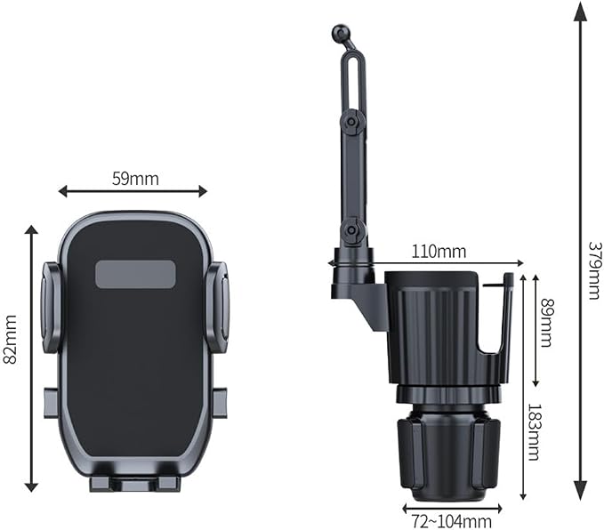 Cup Holder Phone Mount for Car, 2 in 1 Cell P Car Mount 360 Rotation Cup Holder Expander for Stanley 10-40oz Drink Bottles, Mugs and Phone Compatible with iPhone Samsung - Image 3