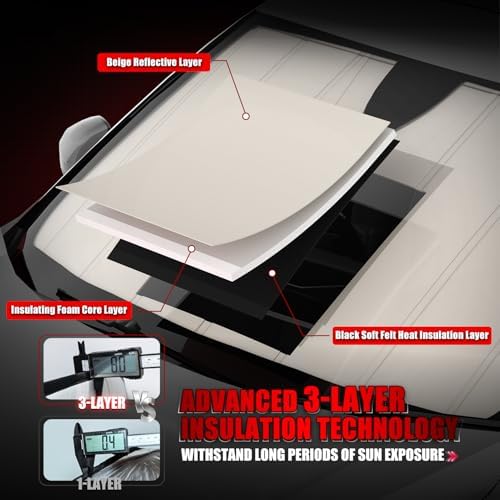 Windshield Sun Shade for Ford Bronco 2021-2026, Accordion Folding Design - Image 3