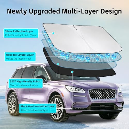 Windshield Sun Shade for Lincoln Corsair 2020-2026 Sunshade - Image 3