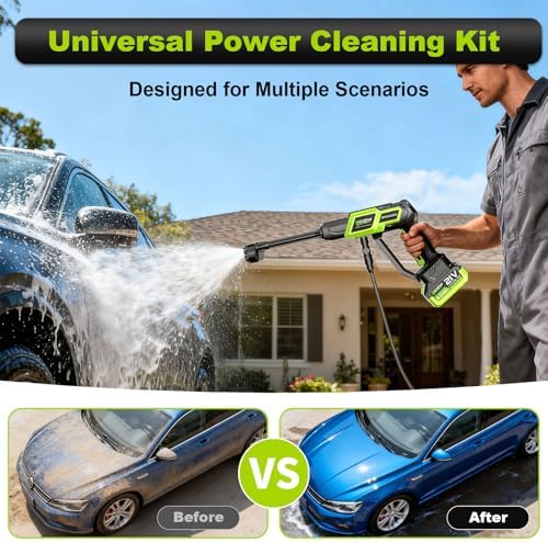Highsam Cordless Handheld Washer,1500PSI Brushless Portable Car Washer - Image 3