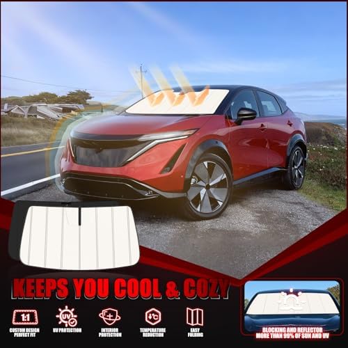 Windshield Sun Shade for Nissan Ariya EV 2023-2026,Accordion Folding Design - Image 2