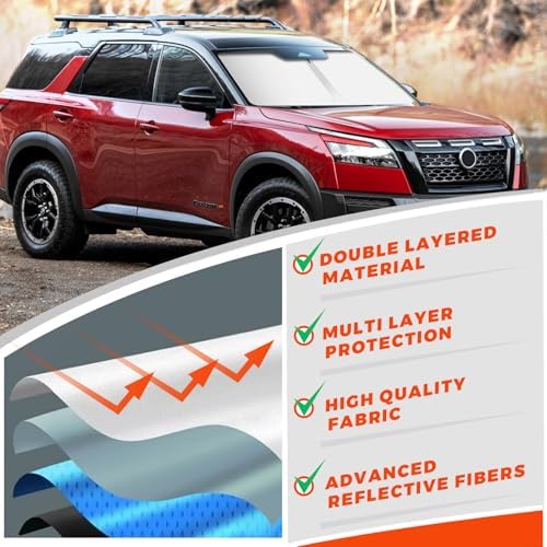 Foldable Front Windshield Sunshade for Nissan Pathfinder 2022-2026 - Image 3
