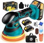Cordless Car Buffer Polisher kit, DA Polisher with 2*21V Batteries by Niusken