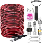 200FT Sewer Jetter Kit for Pressure Washer, 5800PSI Drain Cleaner Hose by Trustworthy