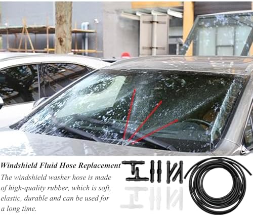 Windshield Washer Hose Repair Kit, Automotive Replacement Windshield Washer Hoses Connect Car Water Pump&Nozzles for Most Car Windshield Washer Tubing (4*4M Washer Fluid Hoses & 48Pcs Hose Connectors) - Image 4