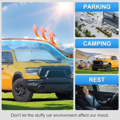 Custom Fit Windshield Sun Shade for Dodge RAM 1500 2019-2026 - Image 6