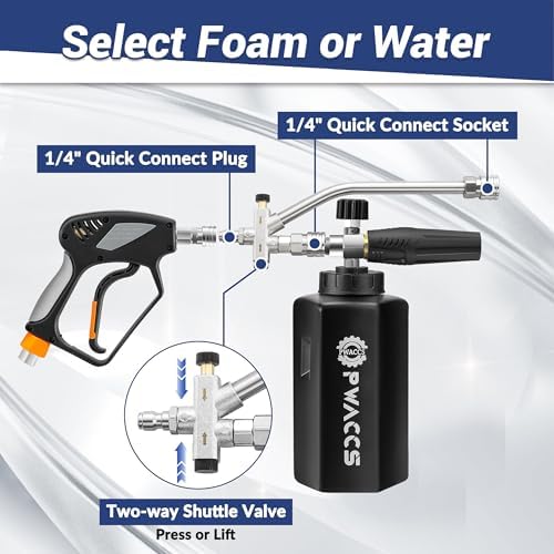 PWACCS Dual Foam Cannon with Pressure Washer Short Gun, 1.5 Liter - Image 3