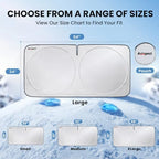 Windshield Sun Shade, Reflective Sunshade for Car Windshield with Mirror Cut-Out, Blocks 99% UV Rays & Keeps Vehicle Cool, Fits Cars, Trucks, SUVs & Vans, Fade-Resistant, (Large) - Image 4