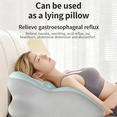 27° Sweet Spot Pillow for Neck & Back Support for Reading Rest (Blue) - Image 6