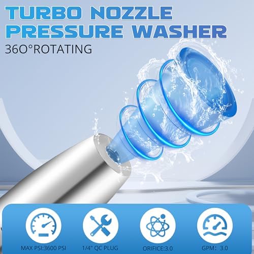Turbo Nozzle Pressure Washer, Stainless Steel Power Washer Nozzle Tip - Image 2