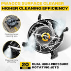PWACCS 20" Pressure Washer Surface Cleaner with 4 Wheels and Dual Handle - Image 3