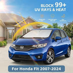Windshield Sun Shade for Honda Fit 2007-2024 Sunshade Front Window Shade Custom for Fit Accessories Sun Visor Foldable Shade Blocks UV Rays Accessories - Image 2