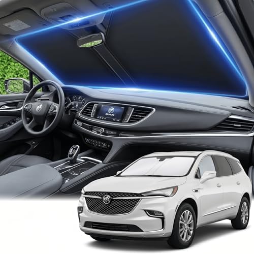 for Buick Enclave Windshield Sun Shade 2018-2023 2024 2025, Custom Fit Front Window Sunshade, Foldable UV Ray Blocker, Car Accessories Sun Visor for Enclave by AuyNeas