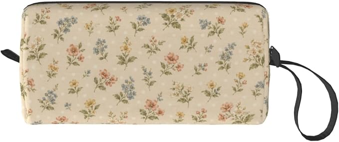 Small Floral Small Makeup Bag for Women, 600D Oxford Travel Pouch | Small Floral Cosmetic Pouch with Double-Sided Print and Foam Padding for Women, Travel, Gym, Weekend Trips and Daily - Image 8