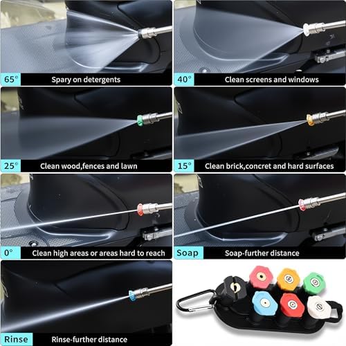 Selkie Turbo Nozzle for Pressure Washer, 4000 PSI Rotating Turbo Nozzle 1/4" Quick Connect, 7 Pieces Spray Nozzle Tips & Nozzle Holder, Additional 1.1 mm Orifice Nozzle - Image 6