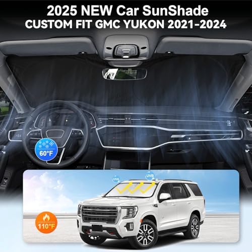 Windshield Sunshade for 2021-2025 2026 GMC Yukon/Yukon XL Window Shades - Image 4