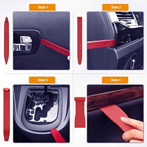 GOOACC 8PCS Auto Trim Scratch Removal Tool Car Audio Dash Panel Window Molding Fastener Remover Tool Kit-Red - Image 5