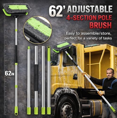 63PCS Car Wash Cleaning Kit,Car Wash Brush with Long Handle,Car Detailing Kit with Foam Gun,Car Cleaning Supplies,Handheld Vacuum, Car Detailing Kit (62PCS) - Image 3