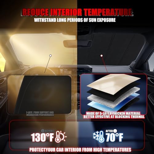 Windshield Sun Shade for BMW X3 2018-2026, Accordion Folding Design - Image 4