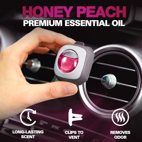 Air Jungles Honey Peach Scent Pink Car Air Freshener Vent Clip 6 Ct - Image 3