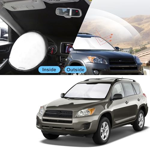 TINGLU Sun Shade for Toyota RAV4 2006-2012 Accessories Windshield Sun Shade Window Shade UV Rays Protection Sun Visor Cover with Steering Wheel Sunshade Storage Bag - Image 6