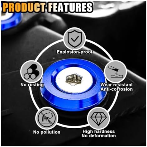 smilfuy 20PCS Aluminum Bumper Fender Washer Stainless Steel Bolts, Blue - Image 4