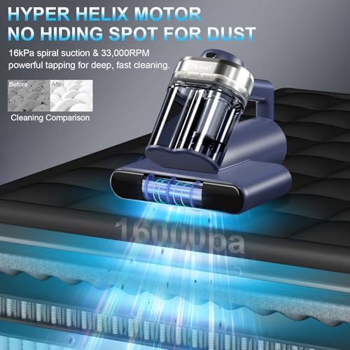 Teant Mattress Bed Vacuum Cleaner, 16 kPa Suction & 253.7nm UV-C, MV-Blue - Image 2