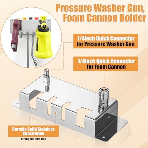 FIXFANS Pressure Washer Foam Cannon Holder, Wall Mounted - Image 4