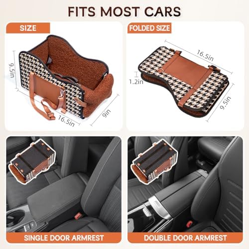 TKYZ Center Console Dog Car Seat for Small Dogs,for Car/SUV/Small Truck | Soft Pillow,Double fixation,Scratch-Resistant Fabric,Pet Booster with Safety Belt,Puppy Car Seat for Small Dogs 0-11 lbs - Image 6