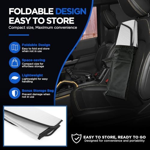 MAIKER OFF ROAD Windshield Sunshade Compatible with Ford Bronco 2019-2025 - Image 4