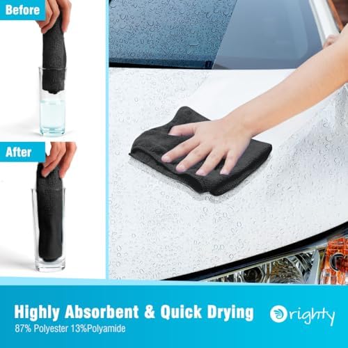 Orighty Microfiber Cleaning Cloth, Cleaning Rags, 12 Pack, 12x11 in, Black - Image 3