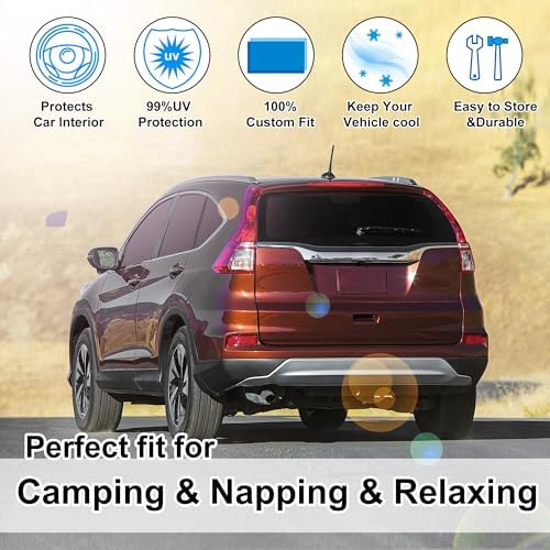 TINGLU Window Shades for Honda CR-V 2012 2013 2014 2015 2016 Accessories Car Side Full Windows Rear Triangular Windshield Sun Shade Sun UV Rays & Privacy Protection for Camping,Napping&Relaxing 8PCS - Image 6