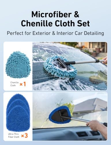 AstroAI 10pcs Car Windshield Cleaner Kit with 32" Extendable Handle - Image 4