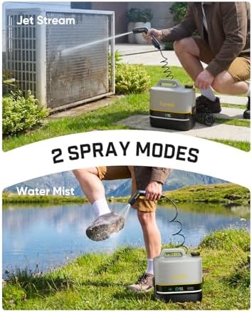 Fanttik NB10 Nano Portable Cordless Electric Sprayer w/2.1Gal Tank, HD LED Display, 4000mAh Lithium Battery & Built-in Camping Light, Light Cleaning Portable Washer for Pets, Filters & Camping - Image 5