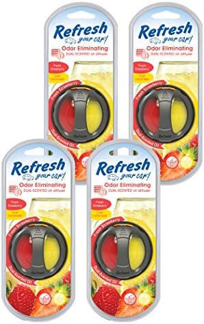 Refresh Your Car! 84022 Fresh Strawberry/Cool Lemonade Scented Oil Diffuser, 4 Pack by RefreshYourCar