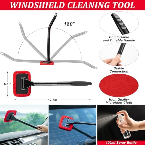 16Pcs Car Wash Cleaning Kit with Foam Gun Sprayer Detailing Brushes Windshield Cleaning Tool Rim and Tire Brush Towels Complete Interior Exterior Detailing Set for Car - Image 3