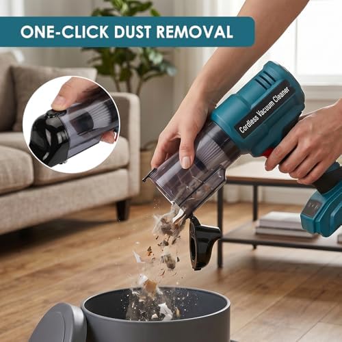 DTEZTECH Cordless Vacuum Cleaner for Makita 18V Battery, Electric Handheld Vacuum Cleaner with 105AW Powerful Suction, Portable Vacuum Cleaner for Floor, Carpet, Car, Home (Battery Not Included) - Image 7