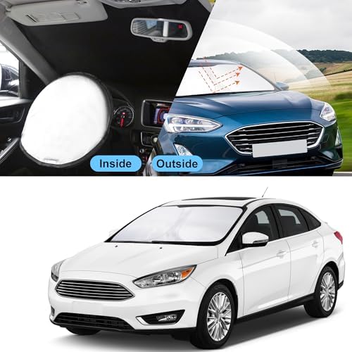 TINGLU Sun Shade for Ford Focus Hatchback 2012-2018 Accessories Windshield Sun Shade Window Shade UV Rays Protection Sun Visor Cover with Steering Wheel Sunshade Storage Bag - Image 6