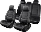 Car Seat Covers Full Set Custom Fit For Lexus GX460 2008-2023, Black&White | Lumbar Support, Premium Faux Leather, Breathable, Anti-Slip, Airbag Compatible, Waterproof, Car Seat Protectors, 2 Row-5Seat - Image 8