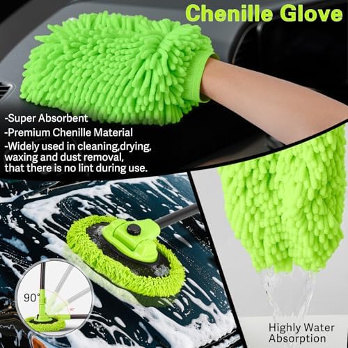 Car Wash Brush with Long Handle - Extendable Car Wash Mop & Sponge - Image 5