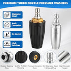 Pressure Washer Nozzles, 2 Pack 4000 PSI 360° Rotating Pressure Washer Tips Turbo Nozzle with 1/4" Quick Connect，7 Pack Pressure Washer Nozzle Tips Powerfully Cleaning for Car Concrete Brick - Image 6